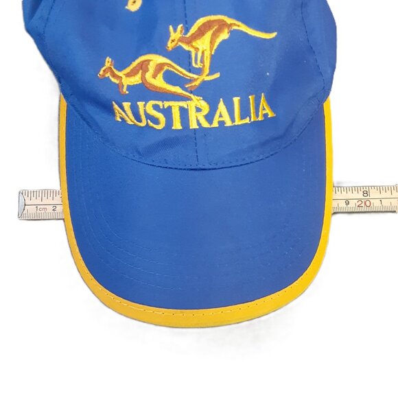 Australia Cap Kangaroo Blue Yellow Polyester Adjustable Strap OSFM - Picture 8 of 8